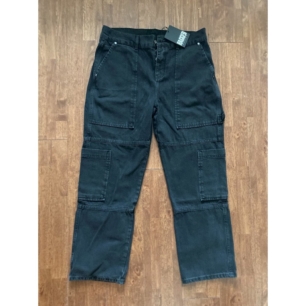 Ragged Priest size 34 combat jeans in charcoal